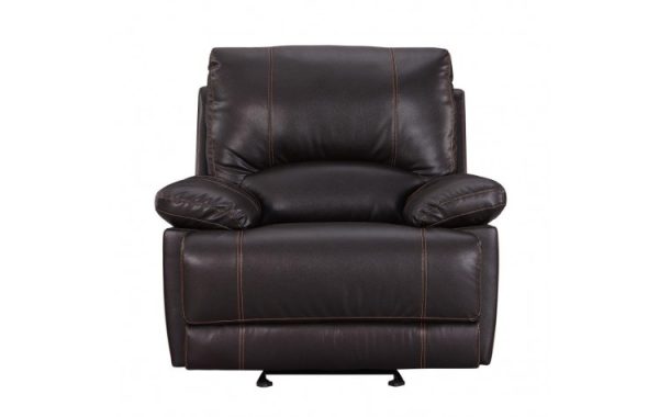 41" Brown Leather Match Recliner - Image 2
