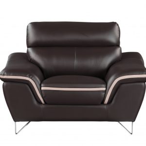 Leather Match Solid Color Pillow Top Arms Club Chair Silver Legs