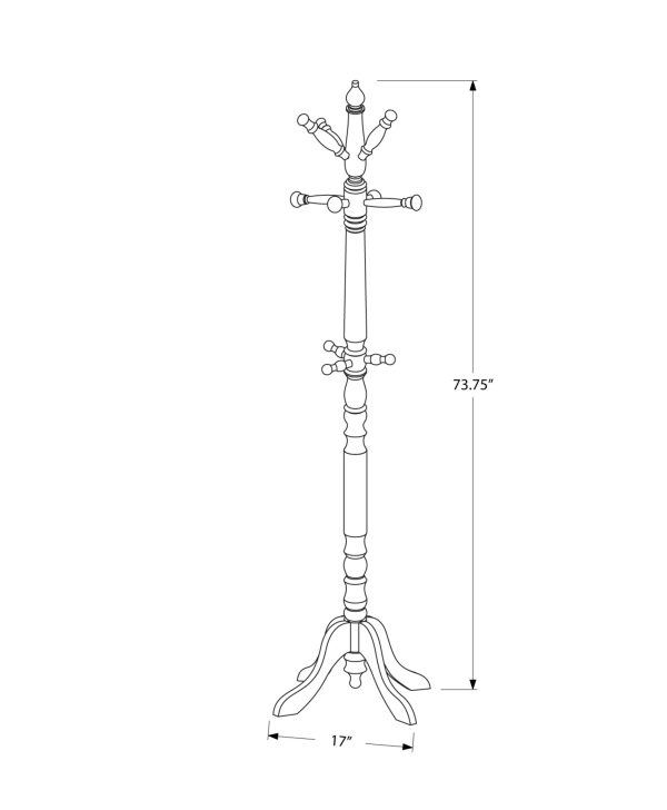 White Solid Wood Coat Rack With Triple Tiered Coat Stand - Image 3