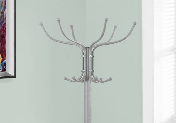 18" X 18" X 70" Silver  Metal  Coat Rack - Image 2