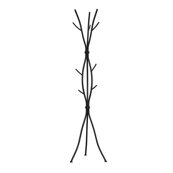 74" Black Metal Modern Tree Branch Coat Rack