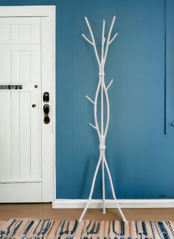 74" White Metal Modern Tree Branch Coat Rack - Image 2