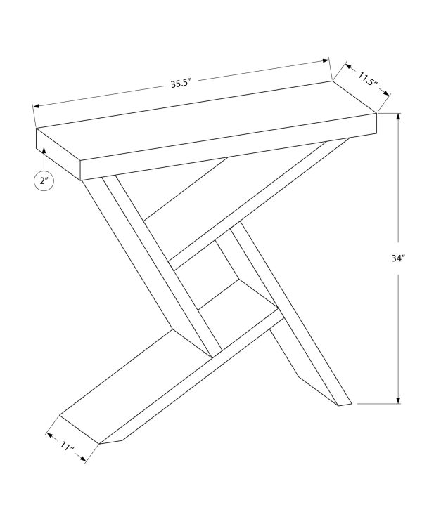 36" Gray and White Abstract Console Table With Shelves - Image 4