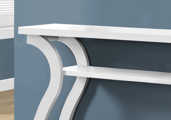 47" White Floor Shelf Console Table With Shelves - Image 3