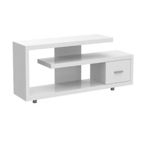 60" White Open Shelving TV Stand