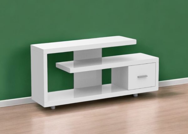 60" White Open Shelving TV Stand - Image 2