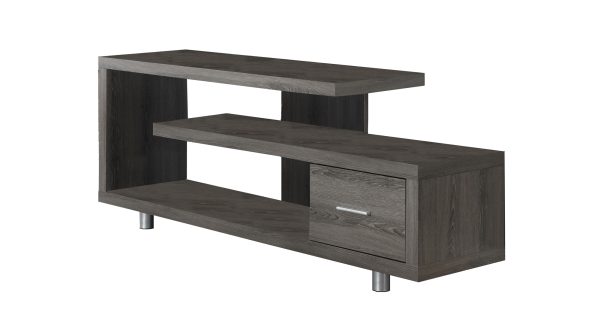 60" Deep Taupe Open Shelving TV Stand - Image 3