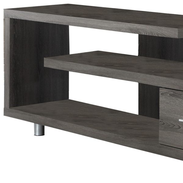 60" Deep Taupe Open Shelving TV Stand - Image 4