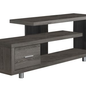 60" Deep Taupe Open Shelving TV Stand