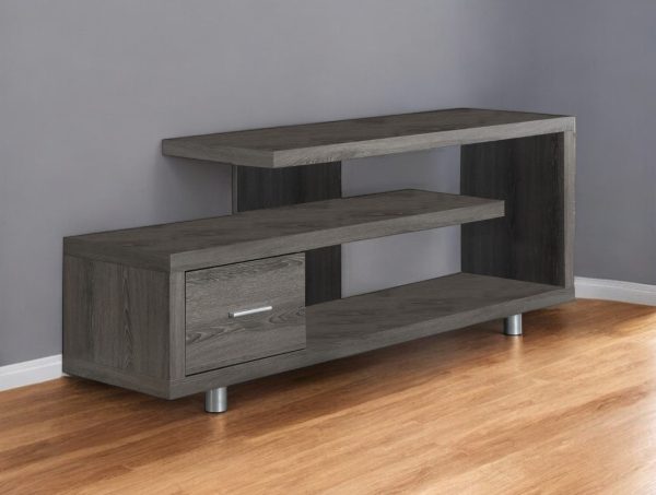 60" Deep Taupe Open Shelving TV Stand - Image 2