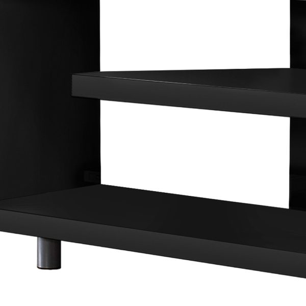 16" Black and Gray Open Shelving TV Stand - Image 3