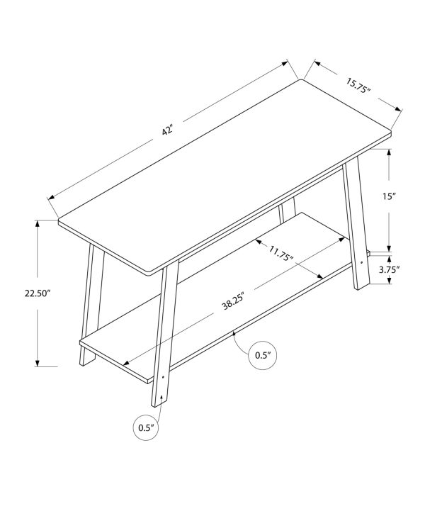 15.75" X 42" X 22.5" Dark Taupe Particle Board Laminate TV Stand - Image 3