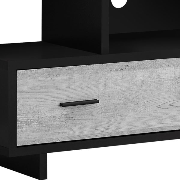 47" Black and Gray Open Shelving TV Stand - Image 4