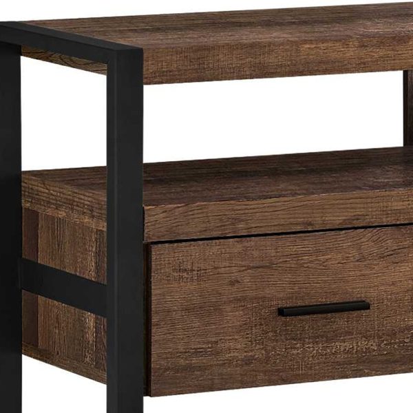 59" Brown and Black Cabinet Enclosed Storage TV Stand - Image 3