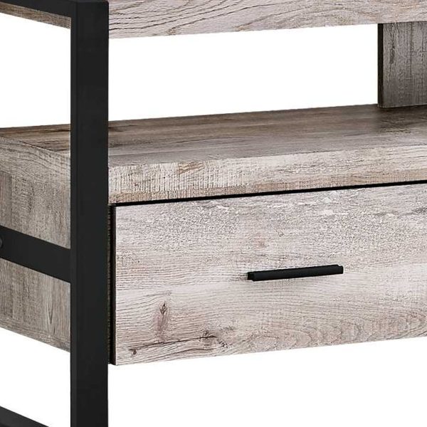 59" Brown and Black Cabinet Enclosed Storage TV Stand - Image 4