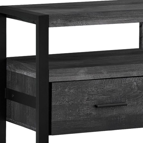 59" Black Cabinet Enclosed Storage TV Stand - Image 4