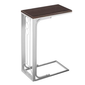 16" X 9" X 24.5" Cherrywhite Mdf Top And Metal Base Accent Table