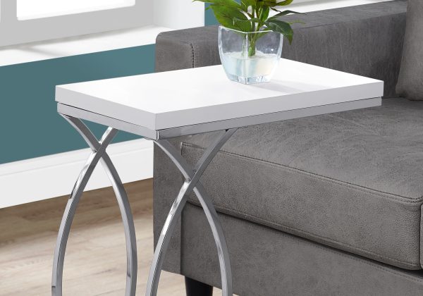 18.25" X 10.25" X 25" White Mdf Metal Accent Table - Image 2