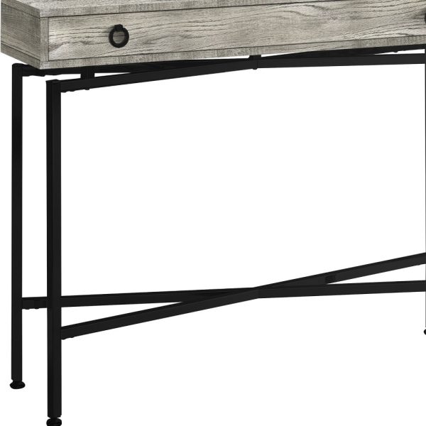 43" Gray And Black Cross Leg Console Table - Image 4