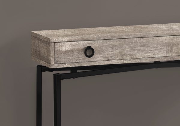 43" Taupe And Black Cross Leg Console Table - Image 4