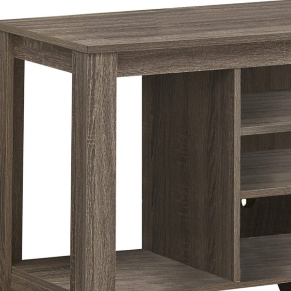 48" Deep Taupe Open Shelving TV Stand - Image 3