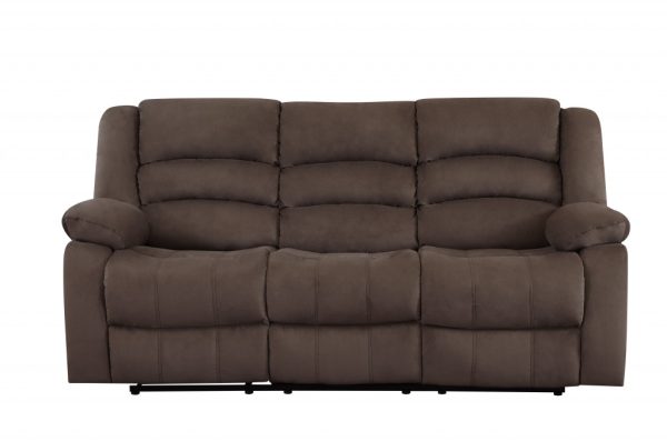 Two Piece Indoor Brown Microsuede Five Person Seating Set - Image 3