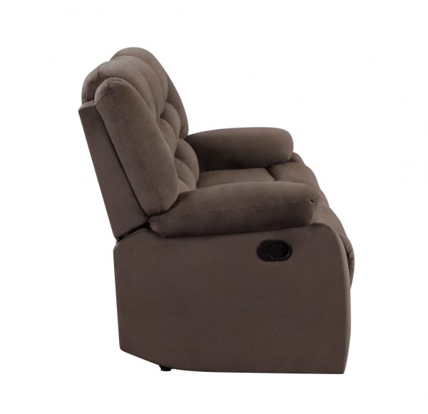 Two Piece Indoor Brown Microsuede Five Person Seating Set - Image 4