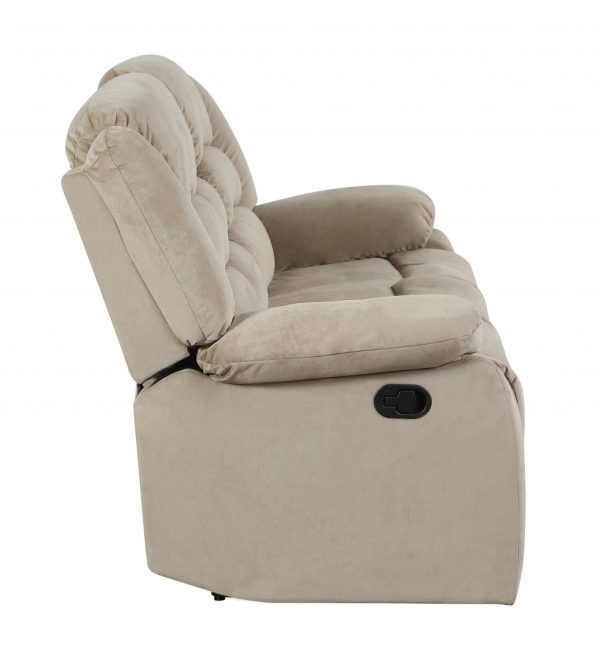 Two Piece Indoor Beige Microsuede Five Person Seating Set - Image 3