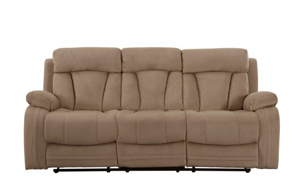 Two Piece Indoor Beige Microsuede Five Person Seating Set - Image 3