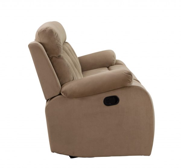 Two Piece Indoor Beige Microsuede Five Person Seating Set - Image 4