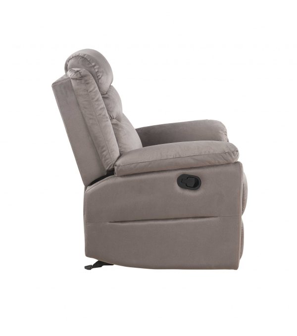 37" Brown Velvet Recliner - Image 3