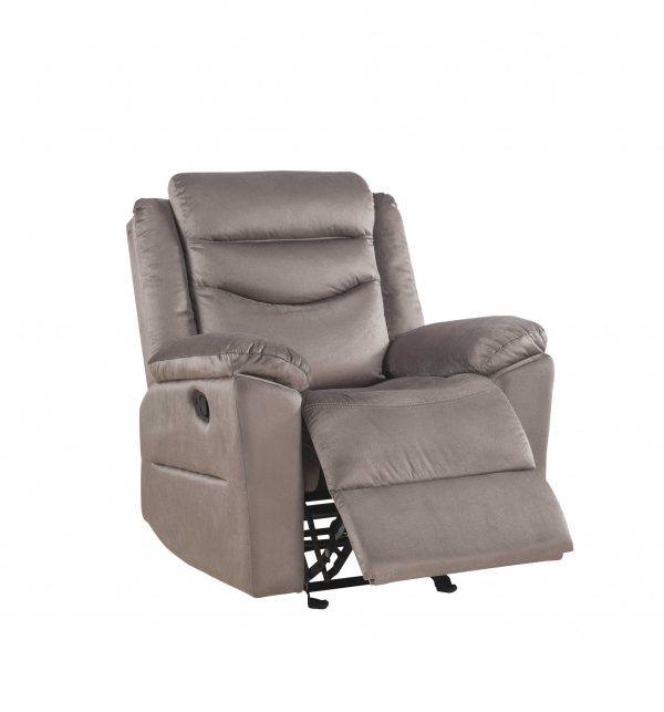 37" Brown Velvet Recliner - Image 4