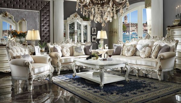 36" X 55" X 20" Antique Pearl Wood Poly-Resin Coffee Table - Image 4