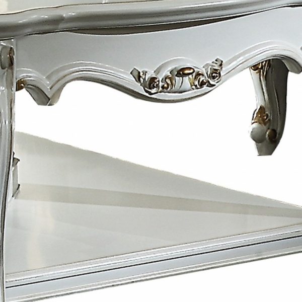 36" X 55" X 20" Antique Pearl Wood Poly-Resin Coffee Table - Image 2