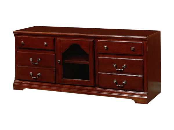 58" Brown Solid and Manufactured Wood TV Stand - Image 3