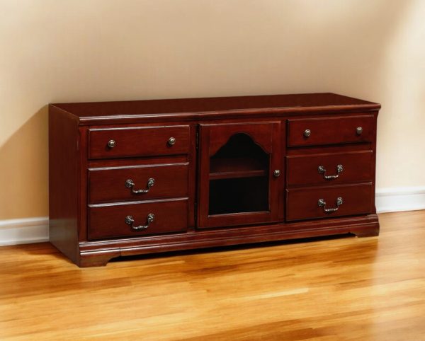 58" Brown Solid and Manufactured Wood TV Stand - Image 2