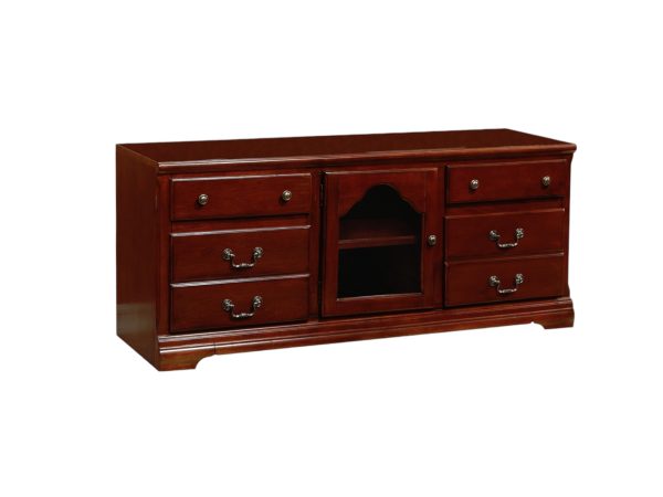 58" Brown Solid and Manufactured Wood TV Stand