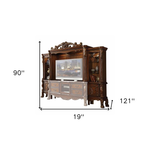 19" Brown Wood Cabinet Enclosed Storage Entertainment Center - Image 4