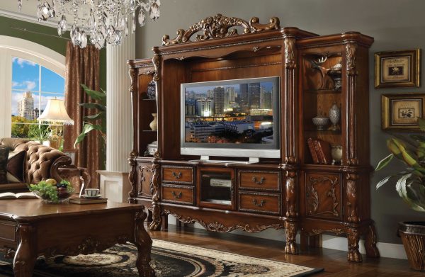 19" Brown Wood Cabinet Enclosed Storage Entertainment Center - Image 3
