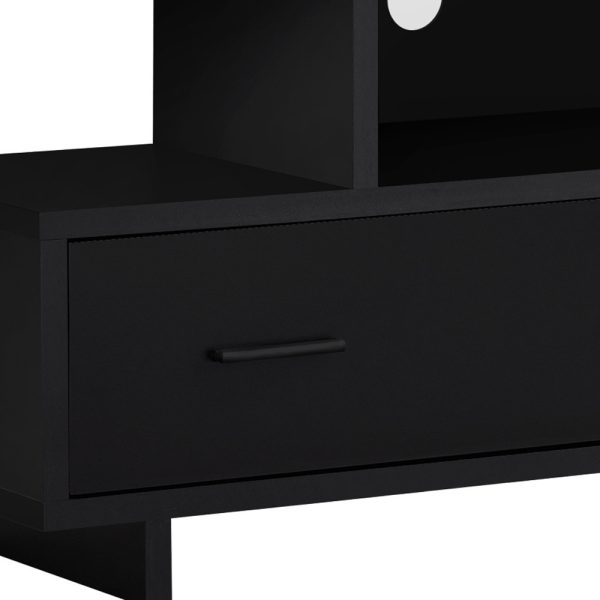 47" Gray and Black Open Shelving TV Stand - Image 4