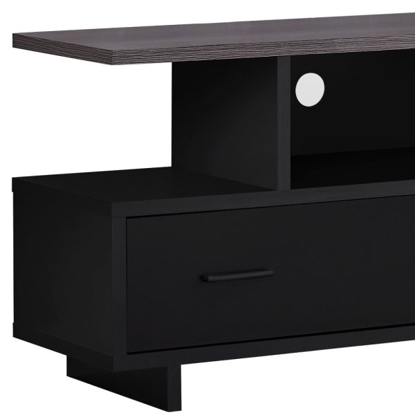 47" Gray and Black Open Shelving TV Stand - Image 3