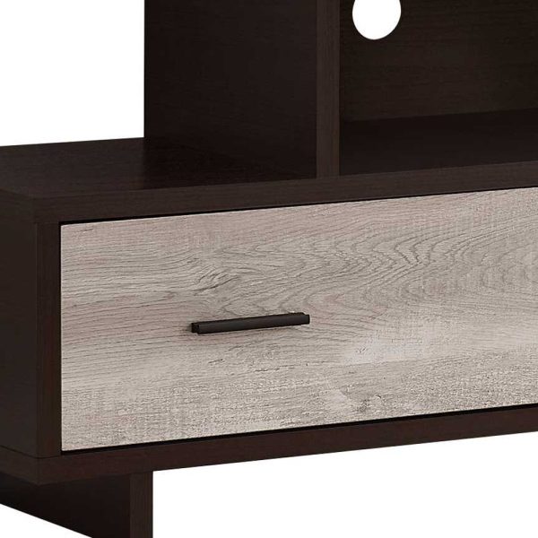 47" Wood Brown Cabinet Enclosed Storage TV Stand - Image 3