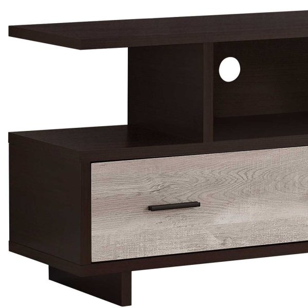 47" Wood Brown Cabinet Enclosed Storage TV Stand - Image 4