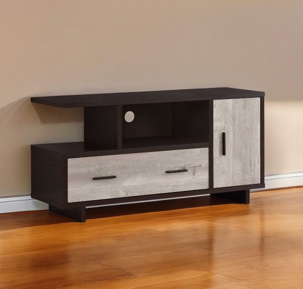 47" Wood Brown Cabinet Enclosed Storage TV Stand - Image 2