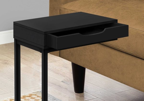 16" X 10.25" X 24.5" Black Metal With A Drawer Accent Table - Image 4