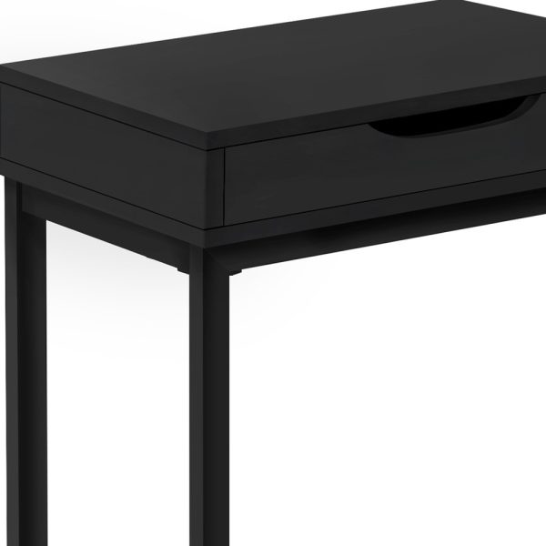 16" X 10.25" X 24.5" Black Metal With A Drawer Accent Table - Image 2