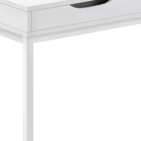 16" X 10.25" X 24.5" White Metal With A Drawer Accent Table - Image 2
