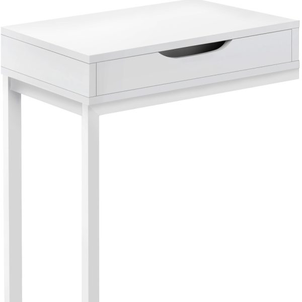 16" X 10.25" X 24.5" White Metal With A Drawer Accent Table - Image 3