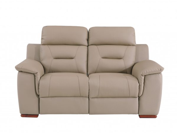 Two Piece Indoor Beige Genuine Leather Five Person Seating Set - Image 3