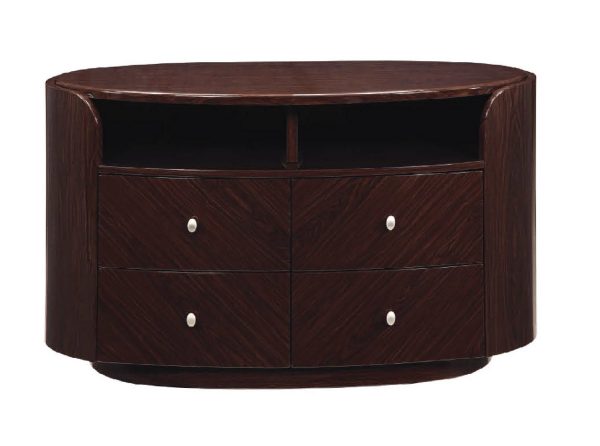 47" Dark Brown Cabinet Enclosed Storage TV Stand - Image 3